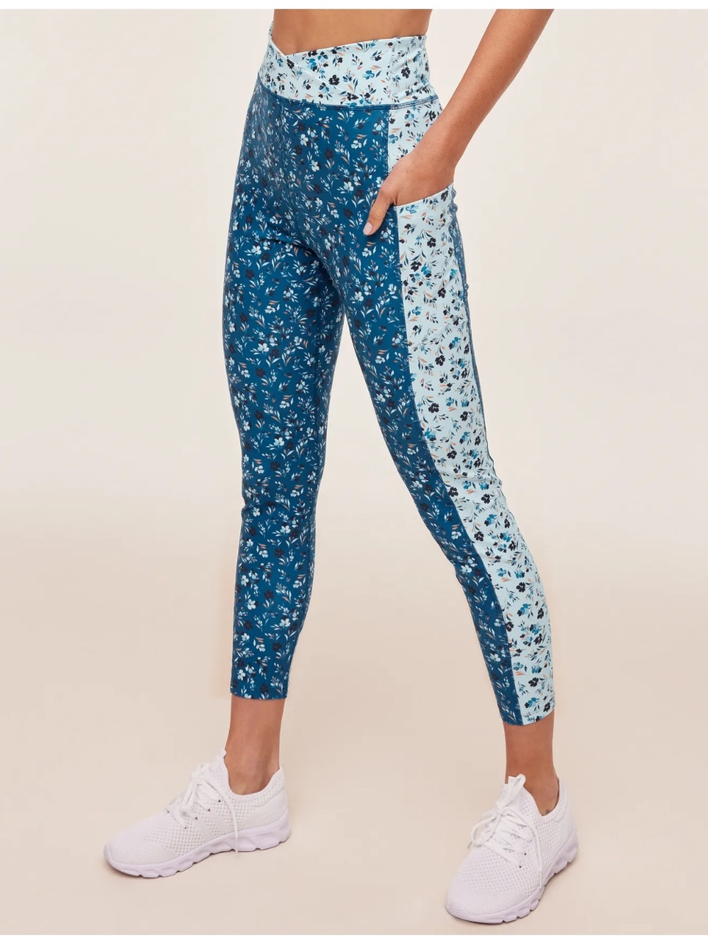 Adore Me Lotus Crossover Floral Pocket Leggings Blue Women’s XL